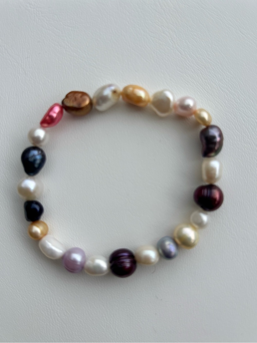 NWT MULTI-Color Cultured Freshwater Pearl Stretch stack Bracelet Set | Set of 2 - Picture 8 of 12